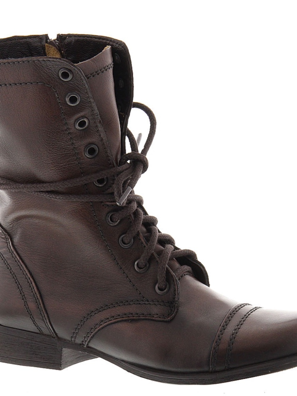 Steve Madden Women's Troopa Lace-up Combat Boots - Brown Leather